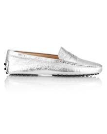 Tod's Gommini Metallic Leather Driving Loafers