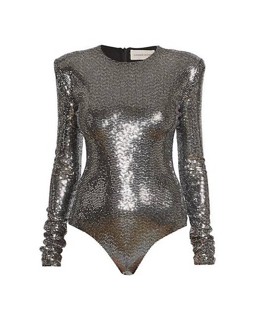 Style Cheat sequin bodysuit in silver