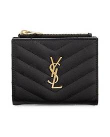 Saint Laurent Monogram Bi-Fold Passport Case - Black for Men