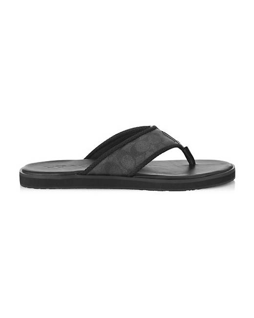 Men's coach leather online flip flops