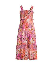 Rachel Parcell Tiered Floral Smocked Midi-Dress