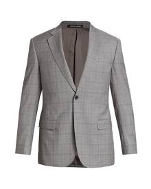 Emporio Armani Plaid Single-Button Wool Suit Jacket