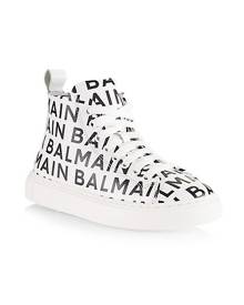 Balmain Little Kid's & Kid's Logo Print High-Top Sneakers