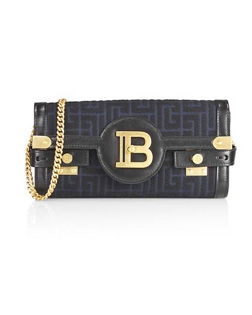 Balmain B-Buzz 23 Monogram Jacquard Denim Top Handle Bag