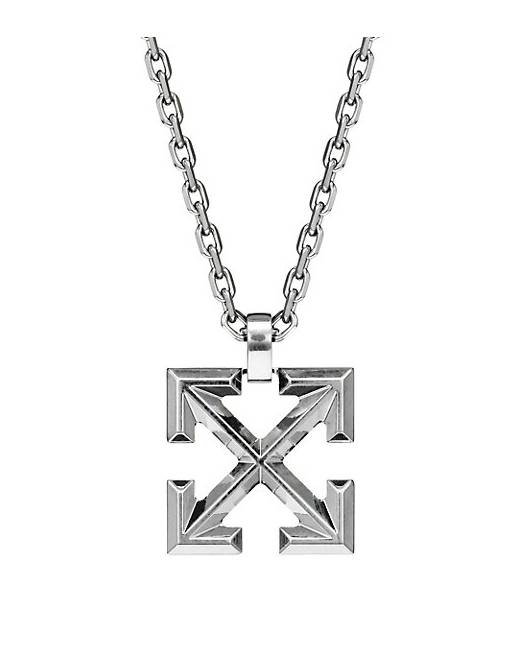 Off-White c/o Virgil Abloh Logo Plaque Chain-linked Necklace in