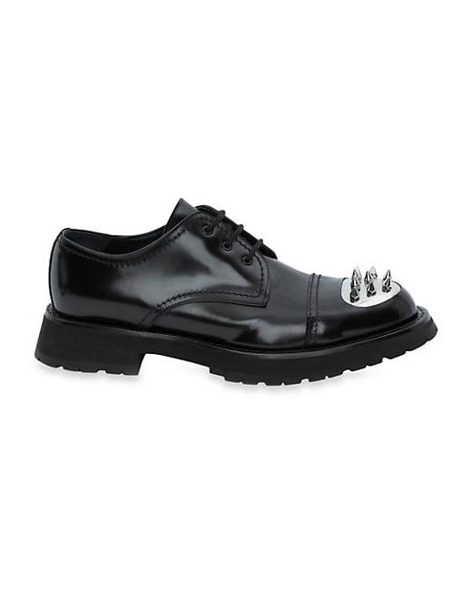 Mens Shoes Lace-ups Oxford shoes Alexander McQueen Punk Leather Derby Shoes in Black for Men 