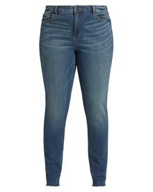 Slink Jeans, Plus Size High-Rise Faded Fray-Hem Stretch Skinny Jeans