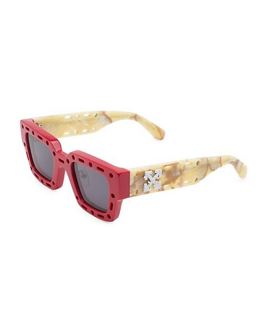 Shop Off-White Nassau 147MM Rectangular Sunglasses