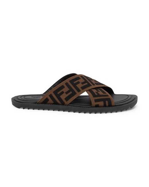 fendi criss cross fur slides