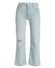 Hudson Jeans Rosie High-Rise Distressed Wide-Leg Ankle Jeans