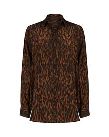 Halston Zora Leopard-Print Crepe de Chine Shirt