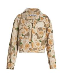 Acne Studios Opah Rose Print Denim Jacket