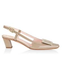 ROGER VIVIER Belle Vivier Patent Leather Slingback Pumps