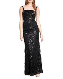 Dress The Population Aria Floral Sequin & Bead Embellished Gown