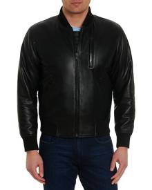 Robert Graham Voyager Leather Bomber Jacket