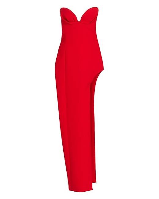 Red Women's Strapless Dresses - Clothing