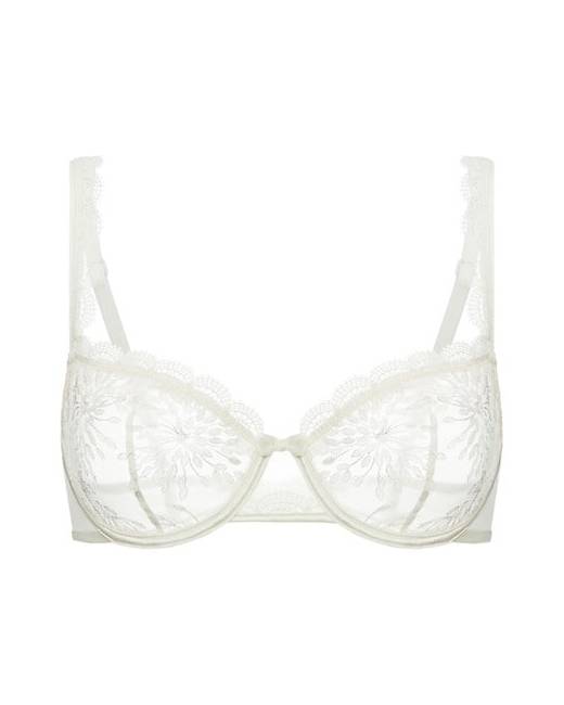 White Women's Half Cup Bras - Clothing