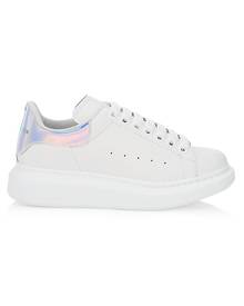 Alexander McQueen Women's Oversized Iridescent Logo Leather Sneakers