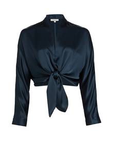 The Sei Tie-Front Silk Blouse