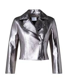 Akris punto Metallic Nappa Leather Crop Jacket