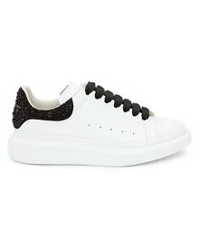 Alexander McQueen Men's Strass Heel Platform Leather Sneakers