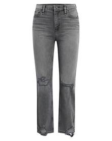 Hudson Jeans Remi High-Rise Stretch Distressed Straight-Leg Ankle Jeans