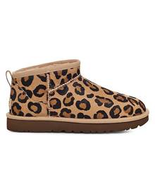 UGG Classic Ultra Mini Leopard-Print Calf Hair Boots