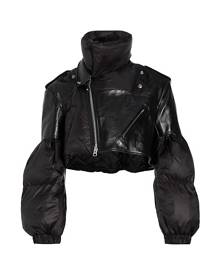 Sacai Schott Cropped Leather Puffer Jacket