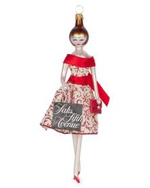 Soffieria De Carlini Lady In Red & White Dress Ornament