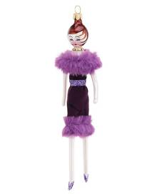 Soffieria De Carlini Lady In Fur Trim Dress Ornament