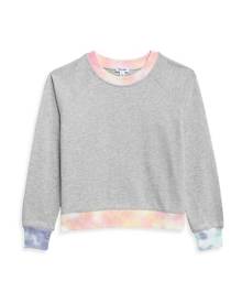 Splendid Girl's Tie-Dye Trim Crewneck Sweatshirt