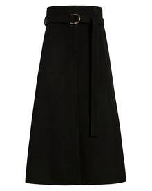 Another Tomorrow Belted Midi-Skirt