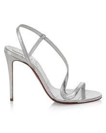 Christian Louboutin Rosalie 100 Metallic Leather Slingback Sandals