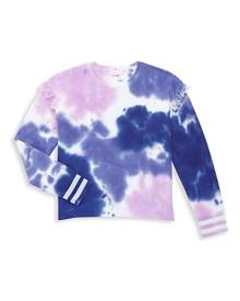 Design History Girl's Ruffled Tie-Dye Sweatshirt