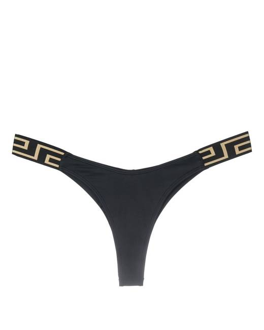Versace Underwear: Black Greca Border Bikini Top