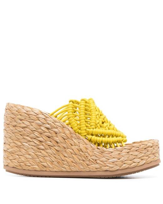 Yellow Women's Wedge Sandals - Shoes | Stylicy USA