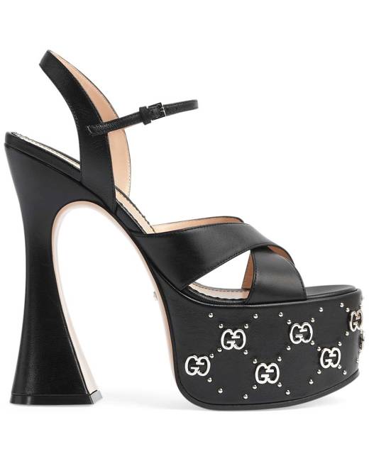 Gucci gg sandal heel hot sale