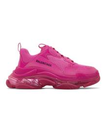 Balenciaga Pink Triple S Clear Sole Sneakers