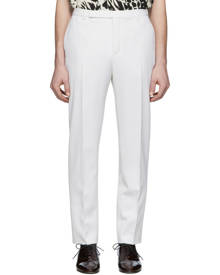 Saint Laurent White Wool Tapered Trousers