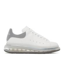 Alexander McQueen White and Silver Clear Sole Oversized Sneakers