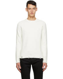 Saint Laurent White Distressed Sweater