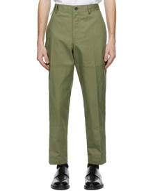 Lanvin Khaki Biker Trousers