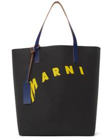 Marni Black and Yellow Distorted Logo Tote