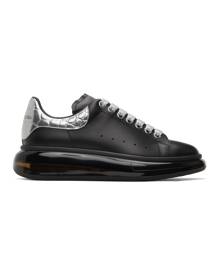 Alexander McQueen SSENSE Exclusive Black and Silver Croc Clear Sole Oversized Sneakers