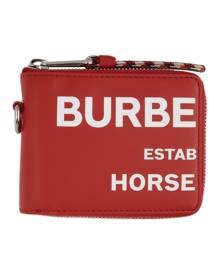 Burberry Red Horseferry Print Zip-Around Wallet