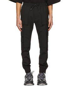 Juun.J Black Wool Multi-Pocket Jogger Cargo Pants