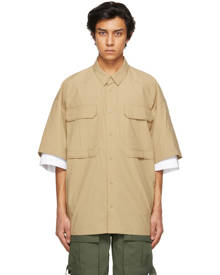 Juun.J Beige Layered Pocket Short Sleeve Shirt