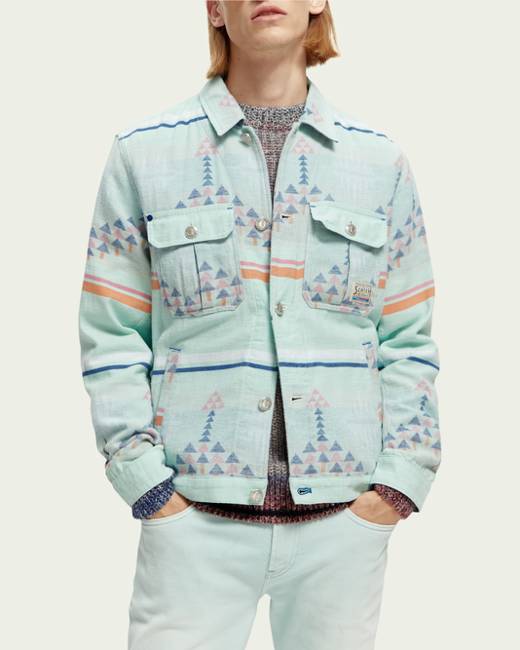 Scotch & Soda Floral Jacquard Denim Jacket