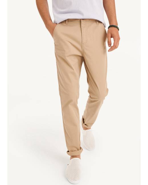 DKNY uomo avorio beige cerniera 100% cotone chino Pantaloni corti taglia 30-ottime condizioni 