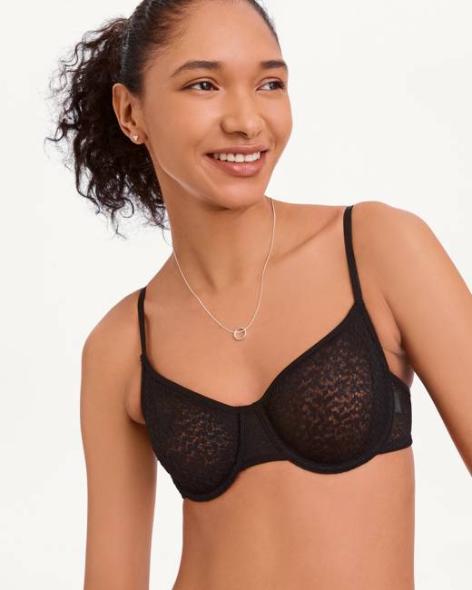 DKNY Women's Superior Lace Bralette, Black, Small at